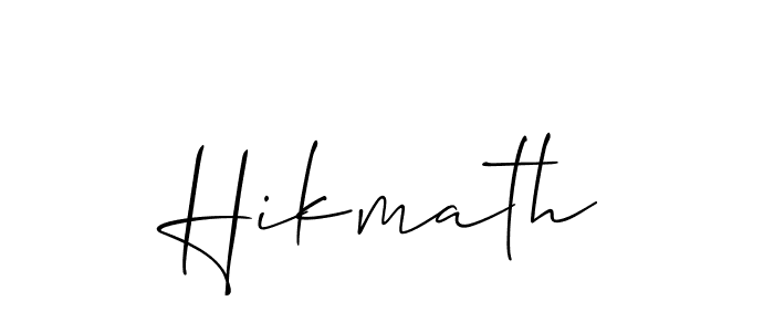 How to make Hikmath signature? Allison_Script is a professional autograph style. Create handwritten signature for Hikmath name. Hikmath signature style 2 images and pictures png