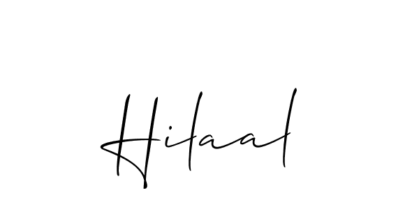 Create a beautiful signature design for name Hilaal. With this signature (Allison_Script) fonts, you can make a handwritten signature for free. Hilaal signature style 2 images and pictures png