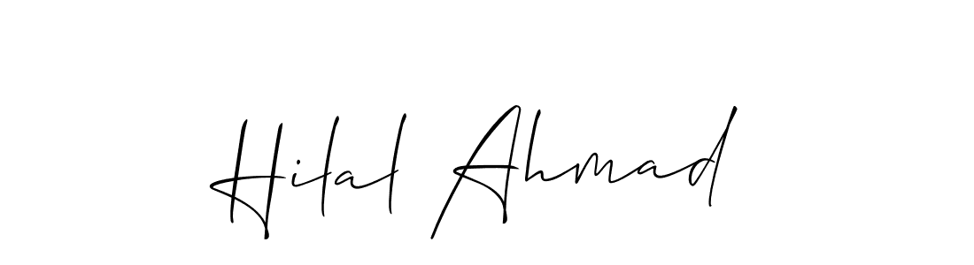 Create a beautiful signature design for name Hilal Ahmad. With this signature (Allison_Script) fonts, you can make a handwritten signature for free. Hilal Ahmad signature style 2 images and pictures png