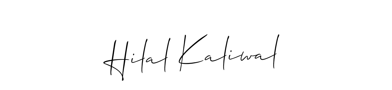 Design your own signature with our free online signature maker. With this signature software, you can create a handwritten (Allison_Script) signature for name Hilal Kaliwal. Hilal Kaliwal signature style 2 images and pictures png