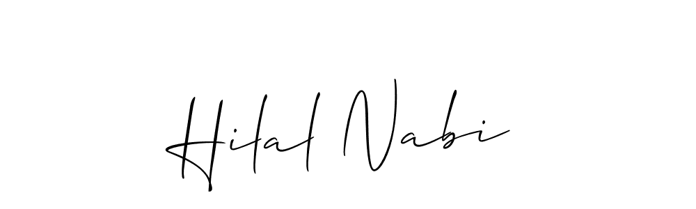 if you are searching for the best signature style for your name Hilal Nabi. so please give up your signature search. here we have designed multiple signature styles  using Allison_Script. Hilal Nabi signature style 2 images and pictures png