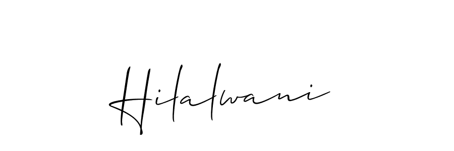 The best way (Allison_Script) to make a short signature is to pick only two or three words in your name. The name Hilalwani include a total of six letters. For converting this name. Hilalwani signature style 2 images and pictures png