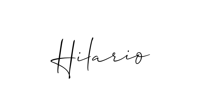 The best way (Allison_Script) to make a short signature is to pick only two or three words in your name. The name Hilario include a total of six letters. For converting this name. Hilario signature style 2 images and pictures png