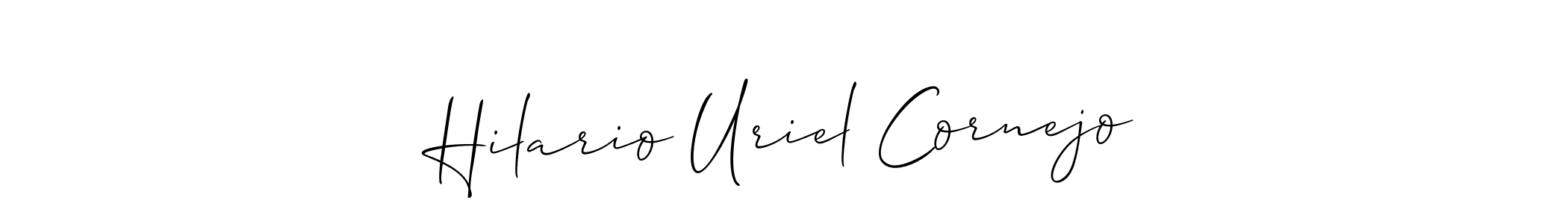 How to Draw Hilario Uriel Cornejo signature style? Allison_Script is a latest design signature styles for name Hilario Uriel Cornejo. Hilario Uriel Cornejo signature style 2 images and pictures png