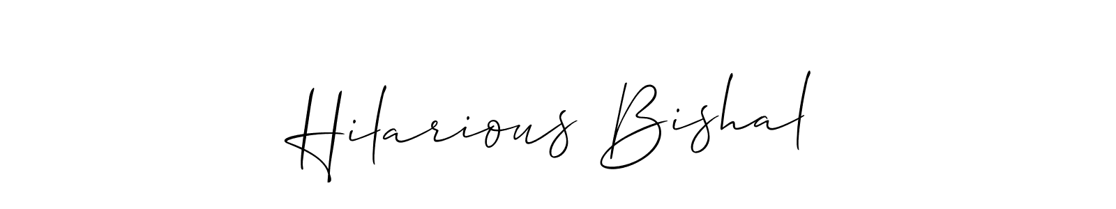 Create a beautiful signature design for name Hilarious Bishal. With this signature (Allison_Script) fonts, you can make a handwritten signature for free. Hilarious Bishal signature style 2 images and pictures png