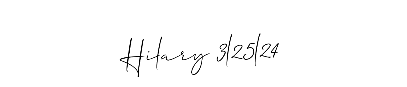 You should practise on your own different ways (Allison_Script) to write your name (Hilary 3l25l24) in signature. don't let someone else do it for you. Hilary 3l25l24 signature style 2 images and pictures png