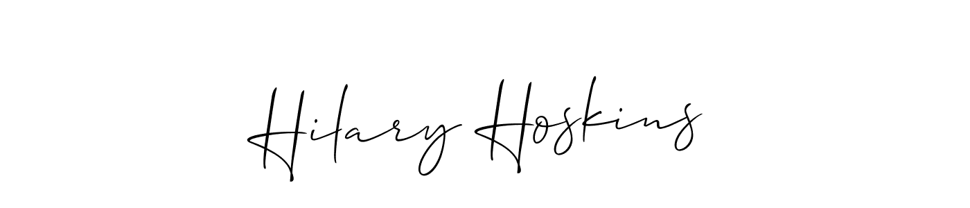 The best way (Allison_Script) to make a short signature is to pick only two or three words in your name. The name Hilary Hoskins include a total of six letters. For converting this name. Hilary Hoskins signature style 2 images and pictures png