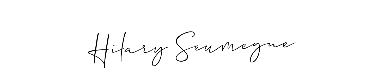 How to make Hilary Seumegne name signature. Use Allison_Script style for creating short signs online. This is the latest handwritten sign. Hilary Seumegne signature style 2 images and pictures png