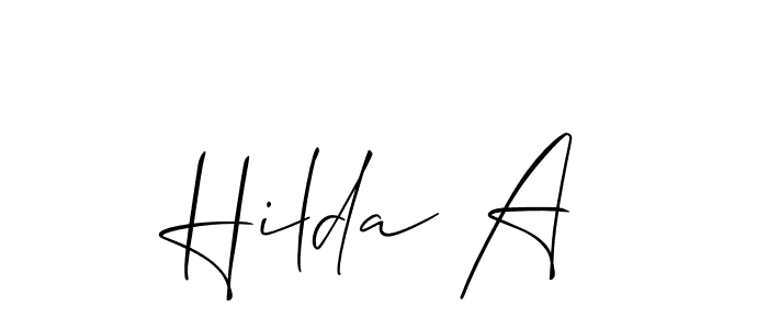 Use a signature maker to create a handwritten signature online. With this signature software, you can design (Allison_Script) your own signature for name Hilda A. Hilda A signature style 2 images and pictures png