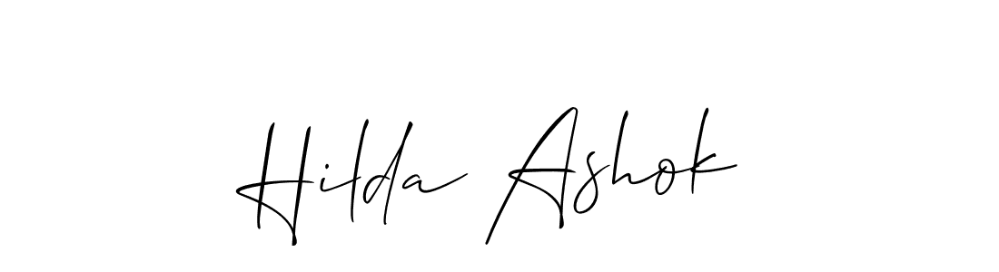 Allison_Script is a professional signature style that is perfect for those who want to add a touch of class to their signature. It is also a great choice for those who want to make their signature more unique. Get Hilda Ashok name to fancy signature for free. Hilda Ashok signature style 2 images and pictures png