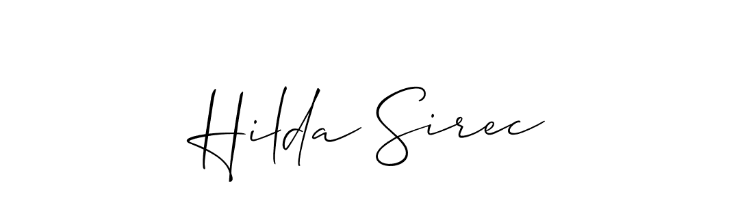 You should practise on your own different ways (Allison_Script) to write your name (Hilda Sirec) in signature. don't let someone else do it for you. Hilda Sirec signature style 2 images and pictures png