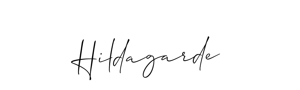 Create a beautiful signature design for name Hildagarde. With this signature (Allison_Script) fonts, you can make a handwritten signature for free. Hildagarde signature style 2 images and pictures png