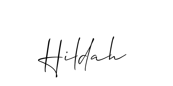 Create a beautiful signature design for name Hildah. With this signature (Allison_Script) fonts, you can make a handwritten signature for free. Hildah signature style 2 images and pictures png