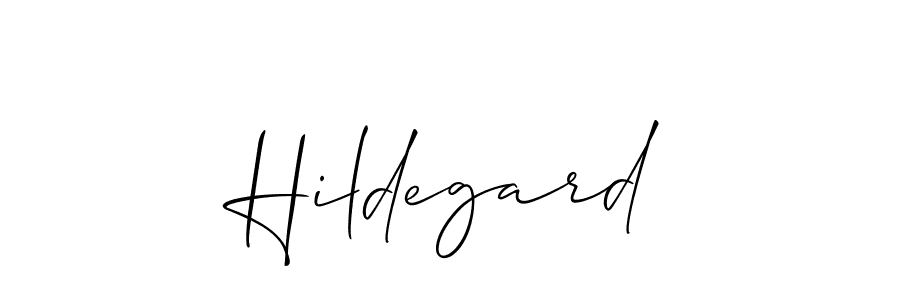 Create a beautiful signature design for name Hildegard. With this signature (Allison_Script) fonts, you can make a handwritten signature for free. Hildegard signature style 2 images and pictures png