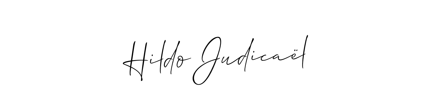 Allison_Script is a professional signature style that is perfect for those who want to add a touch of class to their signature. It is also a great choice for those who want to make their signature more unique. Get Hildo Judicaël name to fancy signature for free. Hildo Judicaël signature style 2 images and pictures png