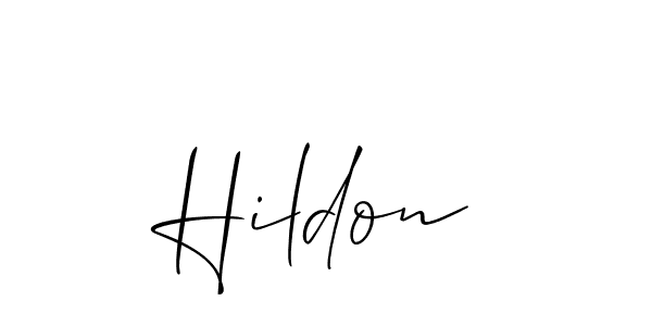 How to make Hildon name signature. Use Allison_Script style for creating short signs online. This is the latest handwritten sign. Hildon signature style 2 images and pictures png