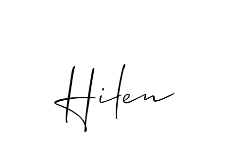 Also we have Hilen name is the best signature style. Create professional handwritten signature collection using Allison_Script autograph style. Hilen signature style 2 images and pictures png