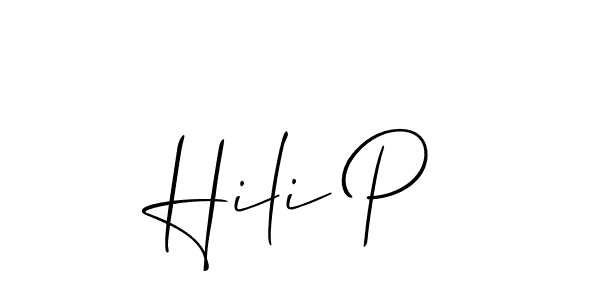 Similarly Allison_Script is the best handwritten signature design. Signature creator online .You can use it as an online autograph creator for name Hili P. Hili P signature style 2 images and pictures png