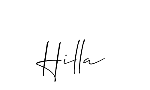 Create a beautiful signature design for name Hilla. With this signature (Allison_Script) fonts, you can make a handwritten signature for free. Hilla signature style 2 images and pictures png