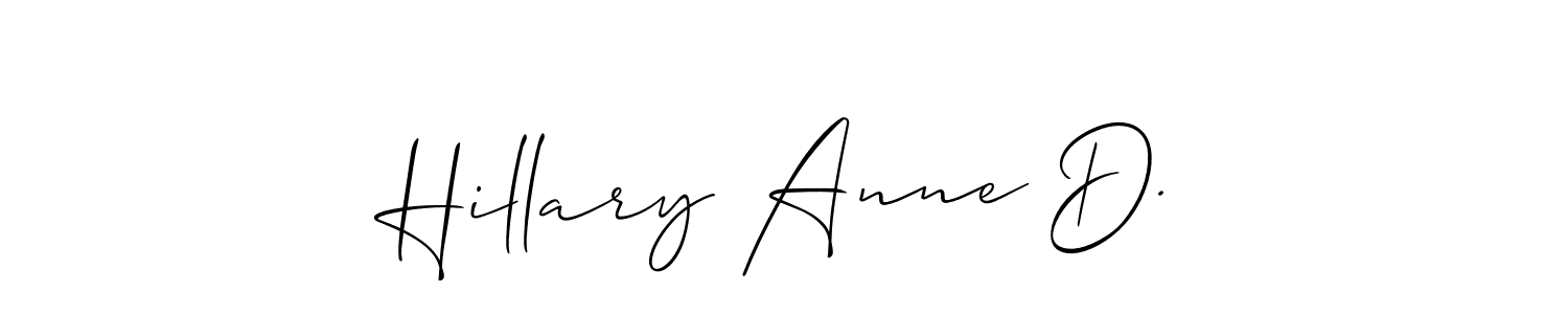 Design your own signature with our free online signature maker. With this signature software, you can create a handwritten (Allison_Script) signature for name Hillary Anne D.. Hillary Anne D. signature style 2 images and pictures png