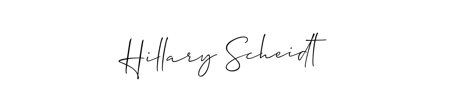 Hillary Scheidt stylish signature style. Best Handwritten Sign (Allison_Script) for my name. Handwritten Signature Collection Ideas for my name Hillary Scheidt. Hillary Scheidt signature style 2 images and pictures png