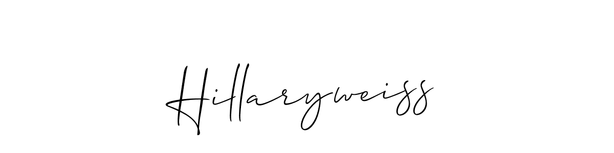 Also You can easily find your signature by using the search form. We will create Hillaryweiss name handwritten signature images for you free of cost using Allison_Script sign style. Hillaryweiss signature style 2 images and pictures png