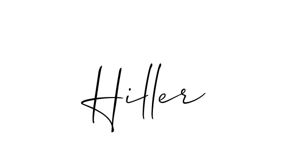 Create a beautiful signature design for name Hiller. With this signature (Allison_Script) fonts, you can make a handwritten signature for free. Hiller signature style 2 images and pictures png