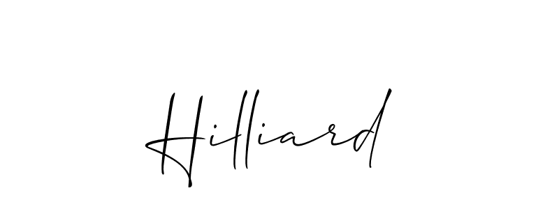 You should practise on your own different ways (Allison_Script) to write your name (Hilliard) in signature. don't let someone else do it for you. Hilliard signature style 2 images and pictures png