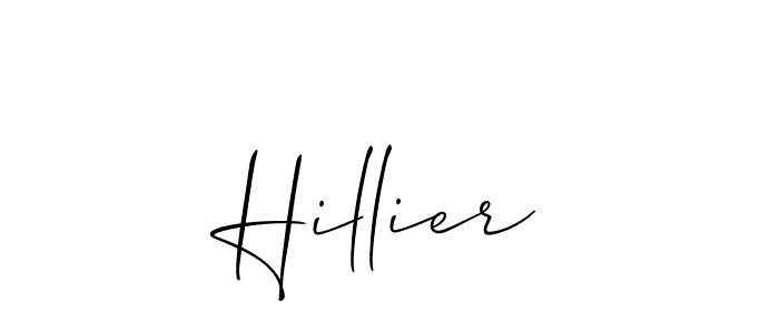 Allison_Script is a professional signature style that is perfect for those who want to add a touch of class to their signature. It is also a great choice for those who want to make their signature more unique. Get Hillier name to fancy signature for free. Hillier signature style 2 images and pictures png