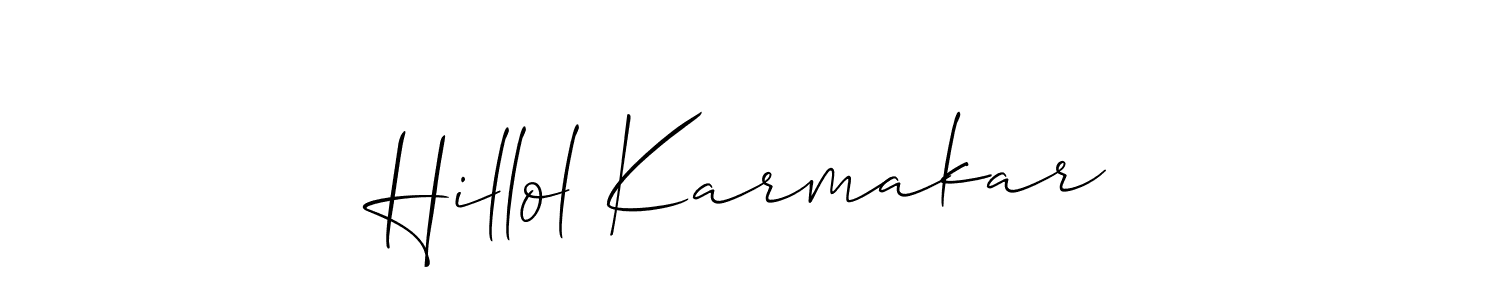 Similarly Allison_Script is the best handwritten signature design. Signature creator online .You can use it as an online autograph creator for name Hillol Karmakar. Hillol Karmakar signature style 2 images and pictures png