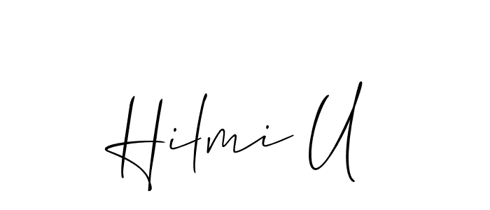 Similarly Allison_Script is the best handwritten signature design. Signature creator online .You can use it as an online autograph creator for name Hilmi U. Hilmi U signature style 2 images and pictures png