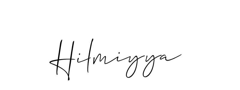 Make a beautiful signature design for name Hilmiyya. With this signature (Allison_Script) style, you can create a handwritten signature for free. Hilmiyya signature style 2 images and pictures png