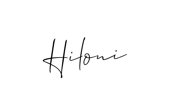 Make a short Hiloni signature style. Manage your documents anywhere anytime using Allison_Script. Create and add eSignatures, submit forms, share and send files easily. Hiloni signature style 2 images and pictures png