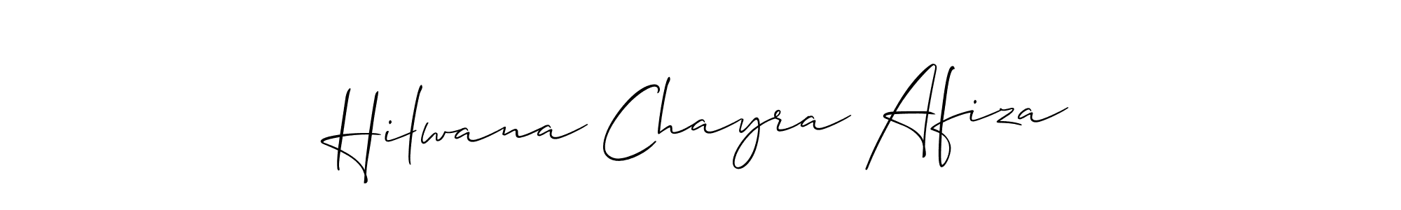 How to Draw Hilwana Chayra Afiza signature style? Allison_Script is a latest design signature styles for name Hilwana Chayra Afiza. Hilwana Chayra Afiza signature style 2 images and pictures png
