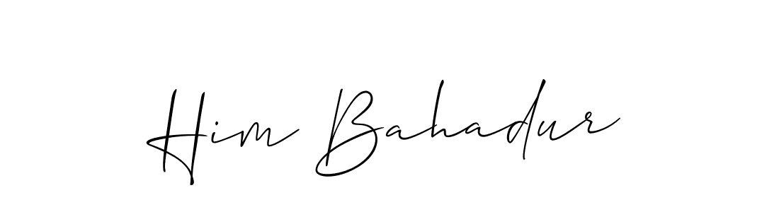 Use a signature maker to create a handwritten signature online. With this signature software, you can design (Allison_Script) your own signature for name Him Bahadur. Him Bahadur signature style 2 images and pictures png