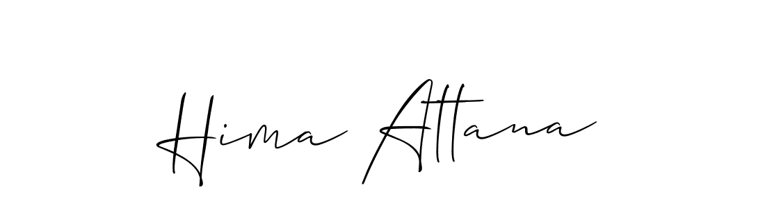 How to make Hima Attana name signature. Use Allison_Script style for creating short signs online. This is the latest handwritten sign. Hima Attana signature style 2 images and pictures png