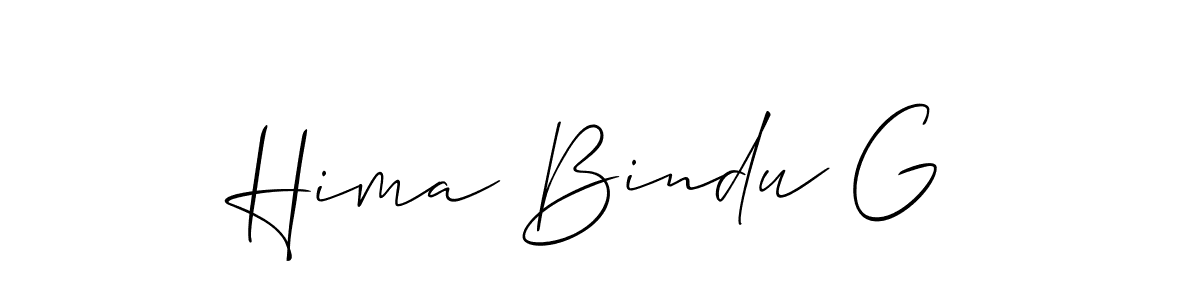 Create a beautiful signature design for name Hima Bindu G. With this signature (Allison_Script) fonts, you can make a handwritten signature for free. Hima Bindu G signature style 2 images and pictures png