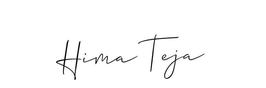 You should practise on your own different ways (Allison_Script) to write your name (Hima Teja) in signature. don't let someone else do it for you. Hima Teja signature style 2 images and pictures png