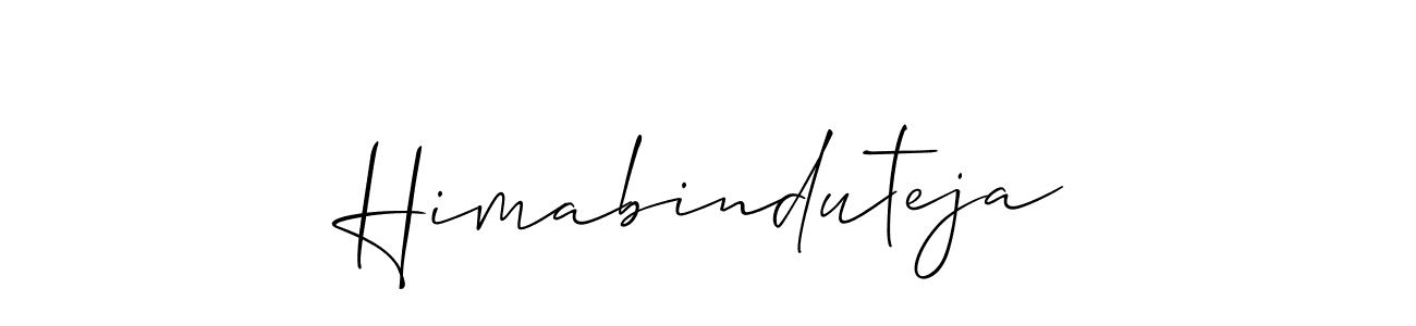 The best way (Allison_Script) to make a short signature is to pick only two or three words in your name. The name Himabinduteja include a total of six letters. For converting this name. Himabinduteja signature style 2 images and pictures png