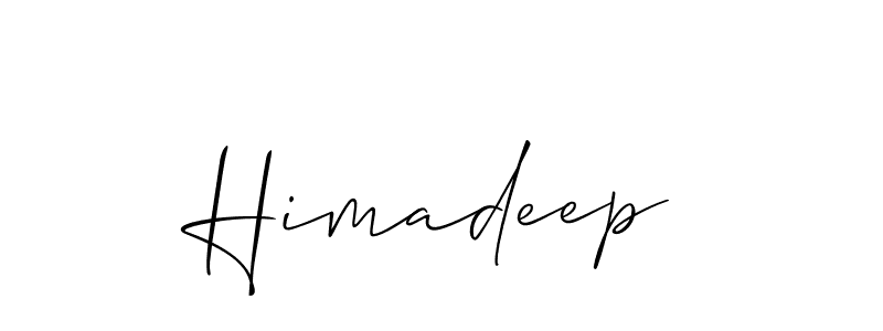 The best way (Allison_Script) to make a short signature is to pick only two or three words in your name. The name Himadeep include a total of six letters. For converting this name. Himadeep signature style 2 images and pictures png