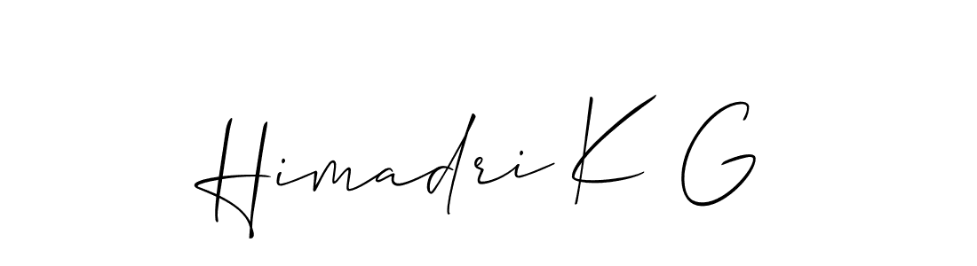 You should practise on your own different ways (Allison_Script) to write your name (Himadri K G) in signature. don't let someone else do it for you. Himadri K G signature style 2 images and pictures png