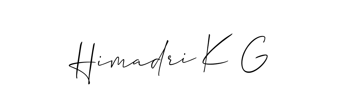 How to make Himadri K G signature? Allison_Script is a professional autograph style. Create handwritten signature for Himadri K G name. Himadri K G signature style 2 images and pictures png