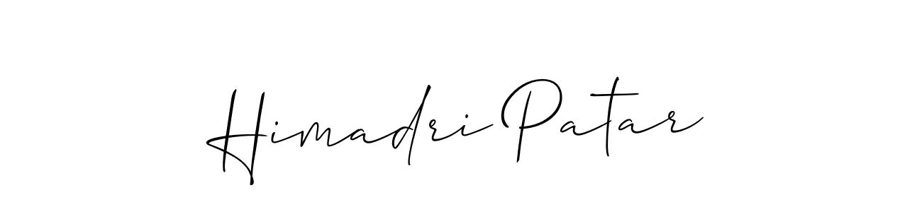 Also You can easily find your signature by using the search form. We will create Himadri Patar name handwritten signature images for you free of cost using Allison_Script sign style. Himadri Patar signature style 2 images and pictures png