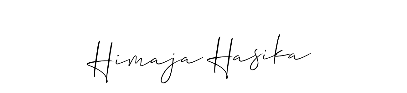 You should practise on your own different ways (Allison_Script) to write your name (Himaja Hasika) in signature. don't let someone else do it for you. Himaja Hasika signature style 2 images and pictures png