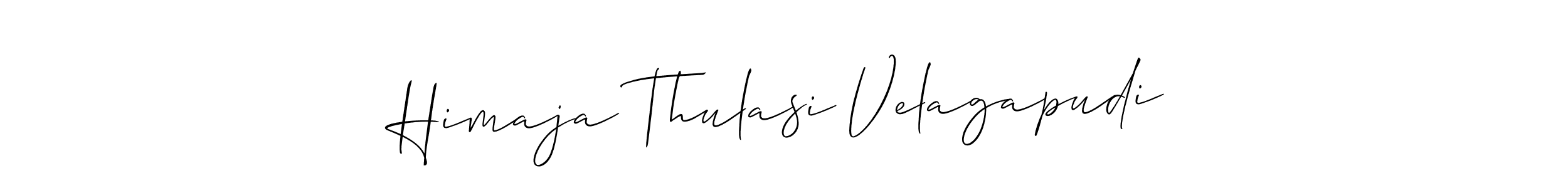 How to make Himaja Thulasi Velagapudi signature? Allison_Script is a professional autograph style. Create handwritten signature for Himaja Thulasi Velagapudi name. Himaja Thulasi Velagapudi signature style 2 images and pictures png
