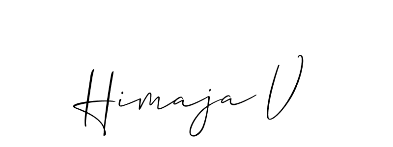 How to make Himaja V signature? Allison_Script is a professional autograph style. Create handwritten signature for Himaja V name. Himaja V signature style 2 images and pictures png