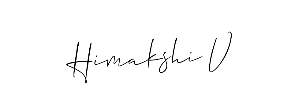 Make a beautiful signature design for name Himakshi V. With this signature (Allison_Script) style, you can create a handwritten signature for free. Himakshi V signature style 2 images and pictures png
