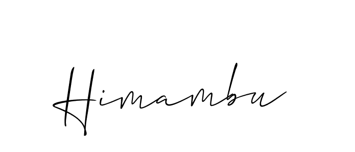 The best way (Allison_Script) to make a short signature is to pick only two or three words in your name. The name Himambu include a total of six letters. For converting this name. Himambu signature style 2 images and pictures png