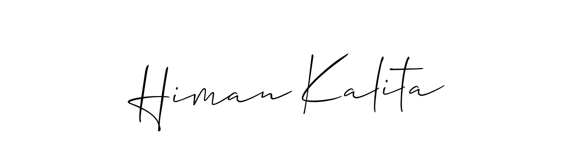 Also You can easily find your signature by using the search form. We will create Himan Kalita name handwritten signature images for you free of cost using Allison_Script sign style. Himan Kalita signature style 2 images and pictures png