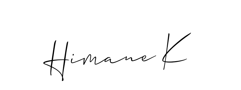 It looks lik you need a new signature style for name Himane K. Design unique handwritten (Allison_Script) signature with our free signature maker in just a few clicks. Himane K signature style 2 images and pictures png